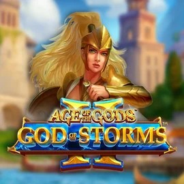 Age Of The Gods: God Of Storms 2 slot logo by Playtech at Betalice Casino